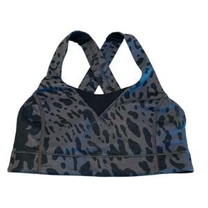 Lululemon In A Flash Sports Bra I Animal Swirl Deep Coal Light / Black Size 2